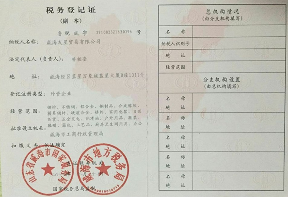 税务登记证（副本）